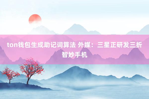 ton钱包生成助记词算法 外媒：三星正研发三折智妙手机